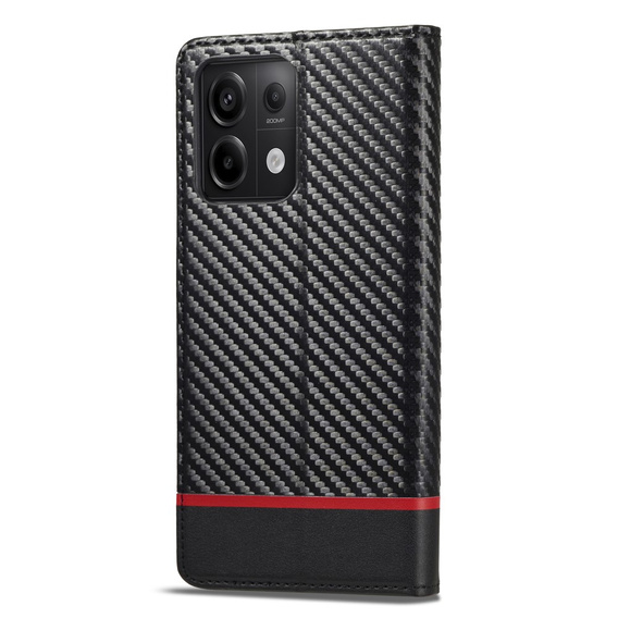 Etui z klapką do Xiaomi Redmi Note 13 Pro 4G / Xiaomi Redmi Note 14S / Xiaomi Poco M6 Pro 4G, Carbon LC.IMEEKE, czarne