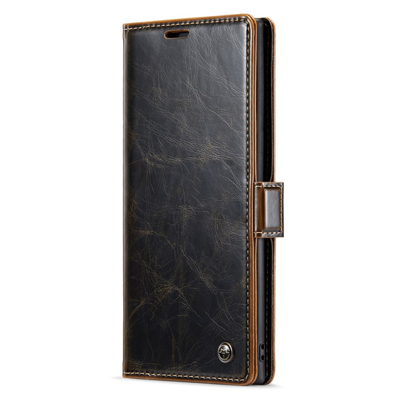 Etui z klapką CASEME do Samsung Galaxy Note 10 Plus, Waxy Textured, kawowe