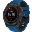 Pasek Silikonowy do Garmin Fenix 5X/6X/7X, Niebieski / Czarny