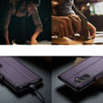 Etui z klapką CASEME do Samsung Galaxy A54 5G, Litchi Wallet, fioletowe