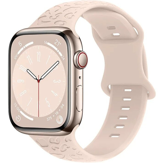 Pasek Silikonowy do Apple Watch 1/2/3/4/5/6/7/8/9/10/11/SE 38/40/41/42mm, Leopard, Różowy