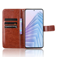 Etui z klapką do Xiaomi Redmi Note 14 4G, Crazy Horse Wallet, brązowe