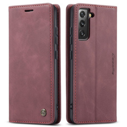 Etui CASEME do Samsung Galaxy S22 5G, Leather Wallet Case, czerwone