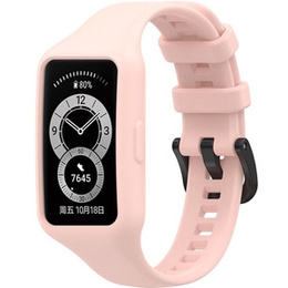 Pasek Silikonowy z Etui do Huawei Band 6, Różowy