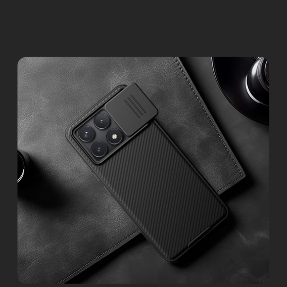 Etui do Xiaomi Poco F6 Pro, pancerne Nillkin, CamShield Pro, czarne