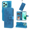 Etui portfelowe z motywem kwiatowym do Honor 400 Lite – Niebieskie