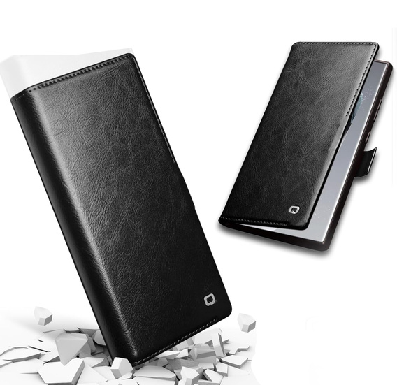 Etui z klapką do Samsung Galaxy S25 Ultra, QIALINO Leather Wallet, czarne