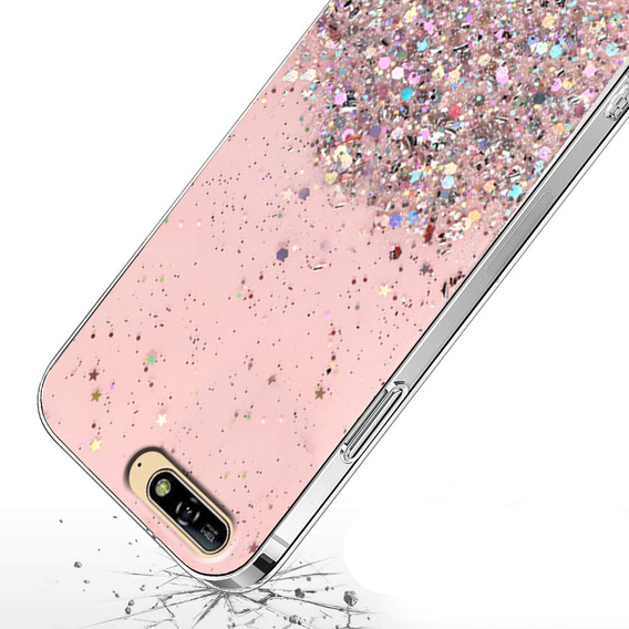 Etui do Huawei Y6 2018 / Honor 7A, Glittery, różowe