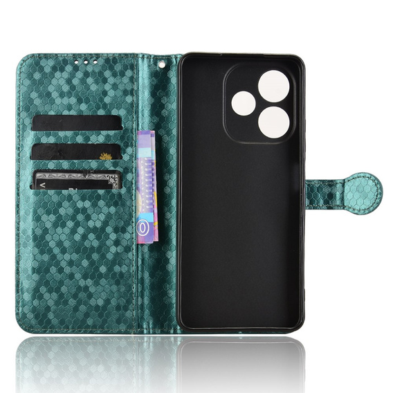 Etui z klapką do Oppo A5 Pro 5G, Wallet Rhombus, zielone