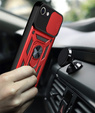 Etui pancerne do iPhone 16E, CamShield Slide, czerwone + Szkło Hartowane 9H