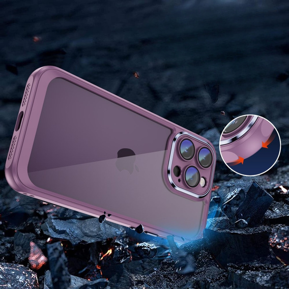 Etui do iPhone 15 Pro, ERBORD Impact Guard, fioletowe
