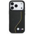 Oryginalne Etui BMW M Carbon Line & Logo MagSafe do iPhone 17 Pro – czarne / żółte