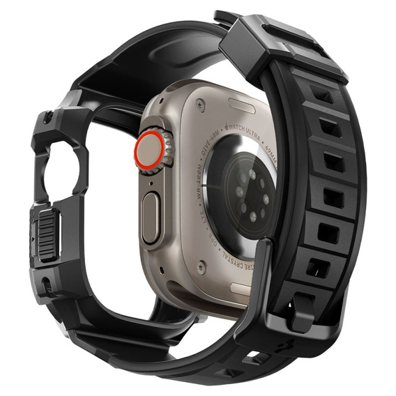 Pasek z etui Spigen do Apple Watch Ultra 1/2/3 49mm, Rugged Armor Pro, Czarny