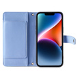 Etui z klapką do iPhone 15 Pro Max, Wallet Zipper Pocket, niebieskie