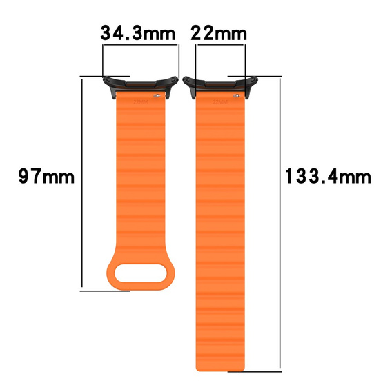 Pasek Silikonowy do Samsung Galaxy Watch Ultra 47mm (2025 / 2024), Czarny/Pomarańczowy