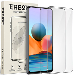 2x Szkło Hartowane do Xiaomi Redmi Note 10 Pro/10 Pro Max, ERBORD 9H Hard Glass, szybka