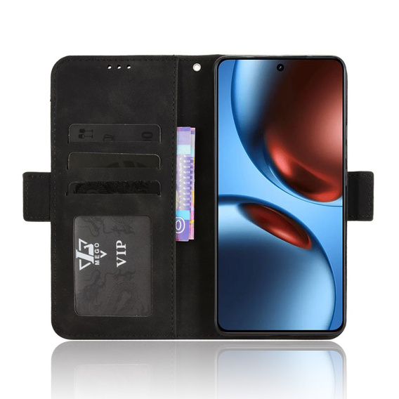 Etui z klapką do Realme GT 7 / 7T, Card Slot, czarne