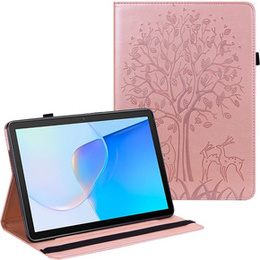Etui do Huawei MatePad SE 10.4, Drzewo i jelenie, różowe rose gold