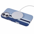 Etui do iPhone 16, Carbon Fiber MagSafe, niebieskie