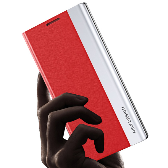 Zestaw Etui do Xiaomi Redmi 12C, Side Magnetic z klapką, Czerwone + Szkło