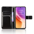 Etui z klapką do Vivo X300, Crazy Horse Wallet, czarne
