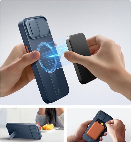 Etui do iPhone 13/14, Suritch Shockproof, do MagSafe, niebieskie
