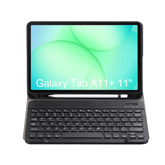 Etui z klawiaturą do Samsung Galaxy Tab A11+, Leather Pen Slot, czarne