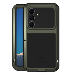 Etui Love Mei do Samsung Galaxy S25 FE, pancerne ze szkłem, zielone