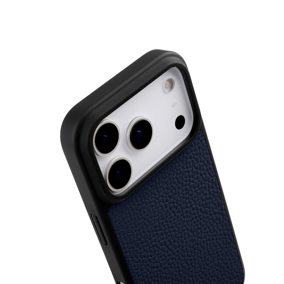 Etui MELKCO do iPhone 17 Pro Max, skórzane, do MagSafe, granatowe