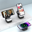 MaxLife Bezprzewodowa ładowarka indukcyjna MagSafe do Apple Watch / AirPods / iPhone, czarna