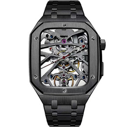 Bransoleta Stalowa z Etui do Apple Watch 7/8/9 45mm, Czarna