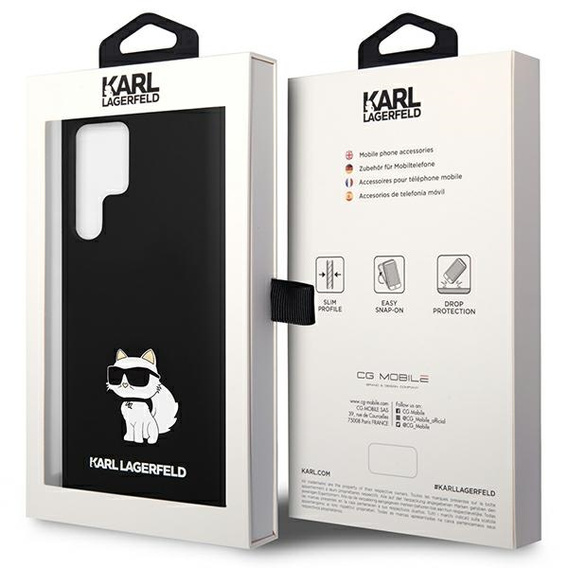 Etui Karl Lagerfeld do Samsung Galaxy S24 Ultra, Silicone Choupette, czarne