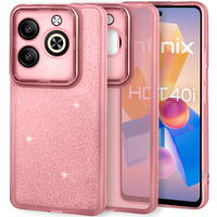 Etui do Infinix Hot 40i, Glittery Powder, różowe