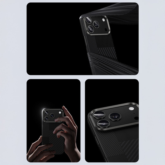 Etui Benks Montage MagSafe do iPhone 17 Pro Magnetic Armor Air Kevlar (600D/1500D) z metalową ramką MB69, czarne