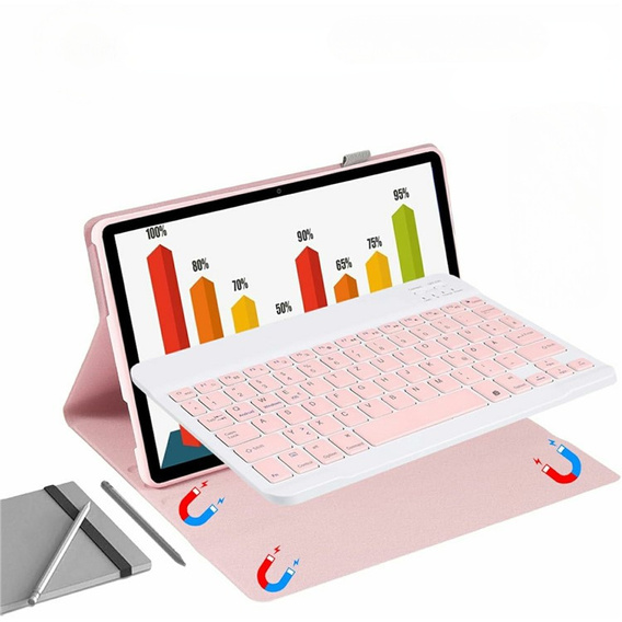 Etui z klawiaturą Bluetooth do Lenovo Tab M11 – różowe