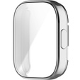 2w1 Etui Silikonowe z Osłoną na Ekran do Xiaomi Redmi Watch 3, Srebrne