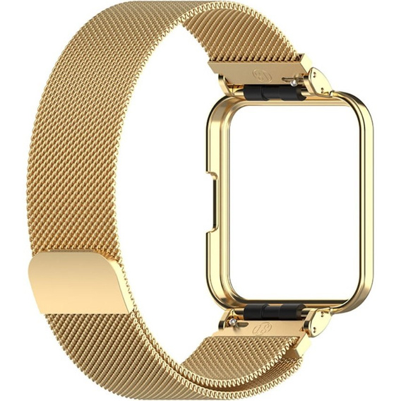 Pasek Bransoleta Milanese z Etui do Xiaomi Redmi Watch 2 Lite, Złoty