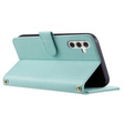 Etui z klapką do Samsung Galaxy S25 FE, Rhombus Crossbody Leather, zielone