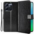 Etui z klapką do Realme C51, Crazy Horse Wallet, czarne