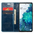 Etui z klapką CASEME do Samsung Galaxy S20 FE / 5G, Waxy Textured, niebieskie