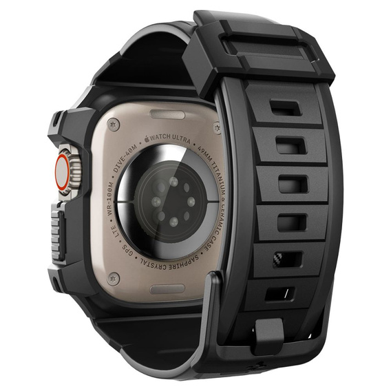 Pasek z etui Spigen do Apple Watch Ultra 1/2/3 49mm, Rugged Armor Pro, Czarny