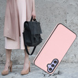Etui skórzane do Samsung Galaxy A25 5G, Obudowa Lychee leather Case, różowe + Szkło 9H