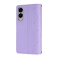 Etui z klapką do Samsung Galaxy S25 Edge, Rhombus Crossbody, fioletowe