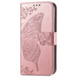 Etui z klapką do Motorola Moto G73 5G, Butterfly, różowe rose gold