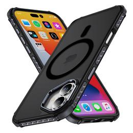 Etui pancerne do iPhone 17, Matt Case, do MagSafe, matowe z czarną ramką