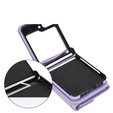 Etui skórzane Card Slots do Samsung Galaxy Z Flip7 FE / Z Flip6, fioletowe