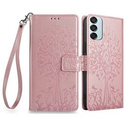 Etui z klapką do Samsung Galaxy M15 5G, Tree, różowe