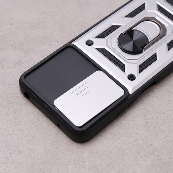 Etui pancerne do Xiaomi Redmi 12, CamShield Slide, srebrne