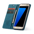 Etui CASEME do Samsung Galaxy S7 Edge, Leather Wallet Case, niebieskie