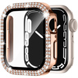 2w1 Etui + Szkło Hartowane do Apple Watch 7/8/9 45mm, Różowe złoto